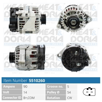 Alternator/Dynamo Meat Doria 5510260