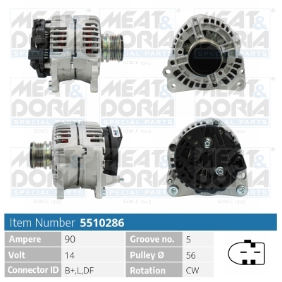 Alternator/Dynamo Meat Doria 5510286