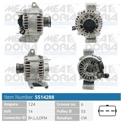 Alternator/Dynamo Meat Doria 5514288