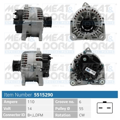 Alternator/Dynamo Meat Doria 5515290