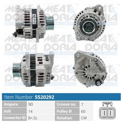 Alternator/Dynamo Meat Doria 5520292