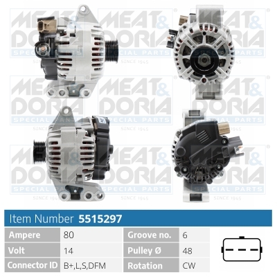 Alternator/Dynamo Meat Doria 5515297