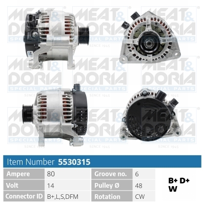 Alternator/Dynamo Meat Doria 5530315