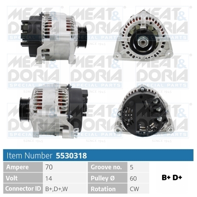 Alternator/Dynamo Meat Doria 5530318