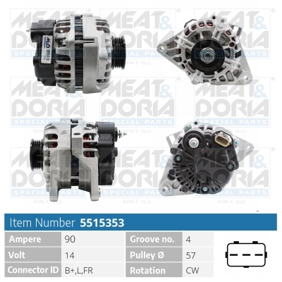 Alternator/Dynamo Meat Doria 5515353