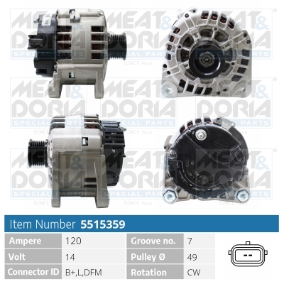 Alternator/Dynamo Meat Doria 5515359