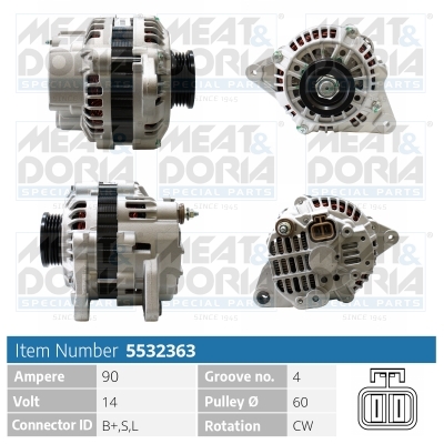 Alternator/Dynamo Meat Doria 5532363