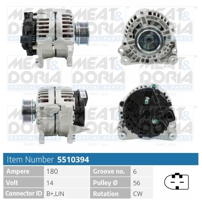 Alternator/Dynamo Meat Doria 5510394