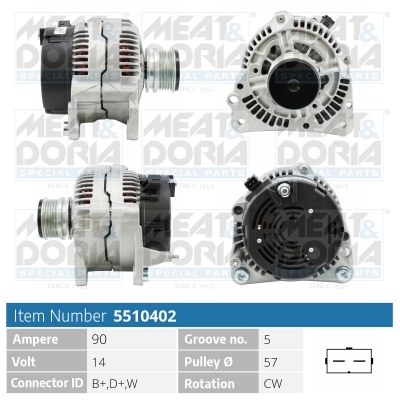 Alternator/Dynamo Meat Doria 5510402