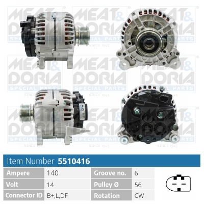 Alternator/Dynamo Meat Doria 5510416