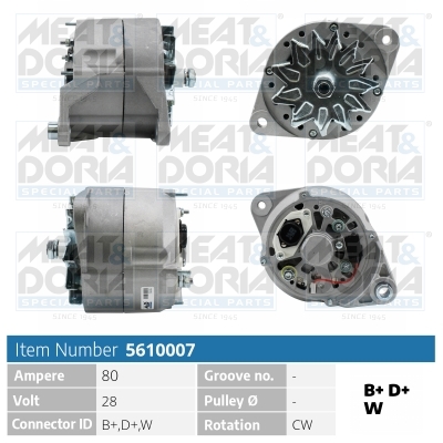 Alternator/Dynamo Meat Doria 5610007