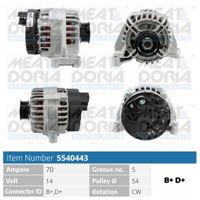 Alternator/Dynamo Meat Doria 5540443