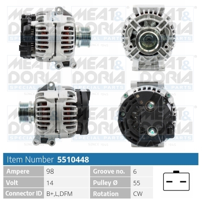 Alternator/Dynamo Meat Doria 5510448