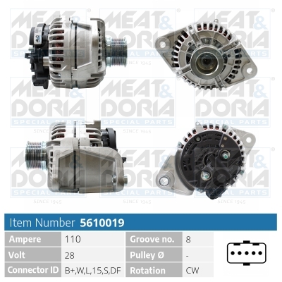 Alternator/Dynamo Meat Doria 5610019