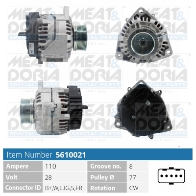 Alternator/Dynamo Meat Doria 5610021