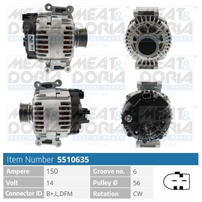 Alternator/Dynamo Meat Doria 5510635