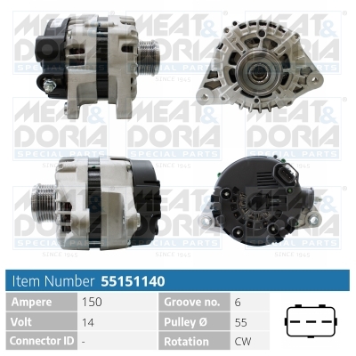 Alternator/Dynamo Meat Doria 55151140