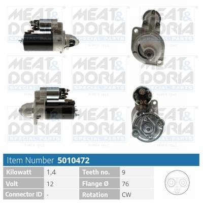 Startmotor / Starter Meat Doria 5010472