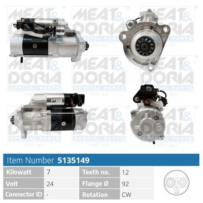 Startmotor / Starter Meat Doria 5135149
