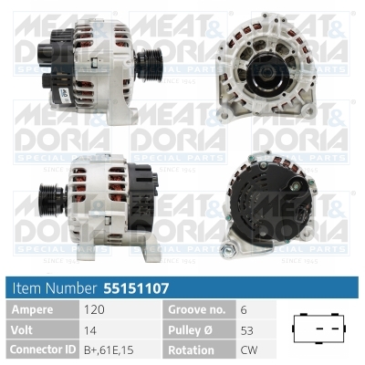 Alternator/Dynamo Meat Doria 55151107