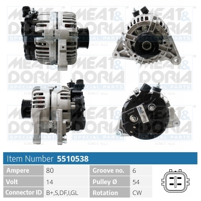 Alternator/Dynamo Meat Doria 5510538