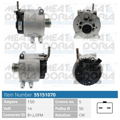 Alternator/Dynamo Meat Doria 55151070