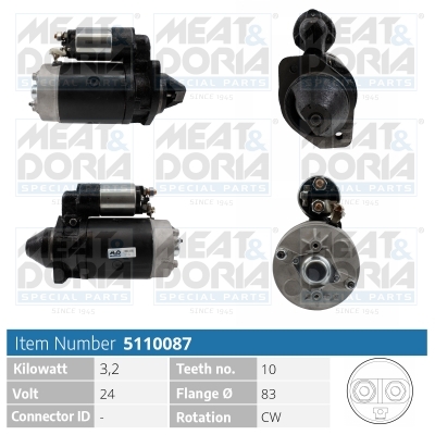 Startmotor / Starter Meat Doria 5110087
