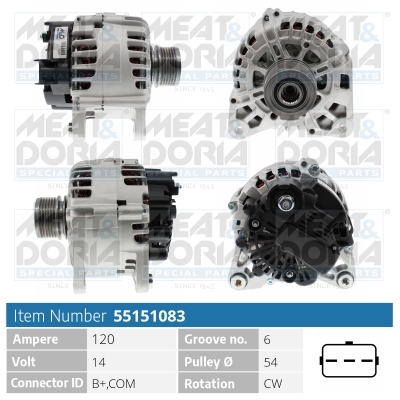 Alternator/Dynamo Meat Doria 55151083