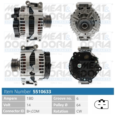 Alternator/Dynamo Meat Doria 5510633