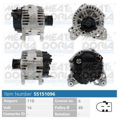 Dynamo / Alternator Meat Doria 55151096