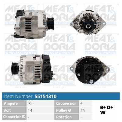 Dynamo / Alternator Meat Doria 55151310