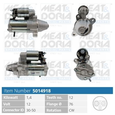 Startmotor / Starter Meat Doria 5014918