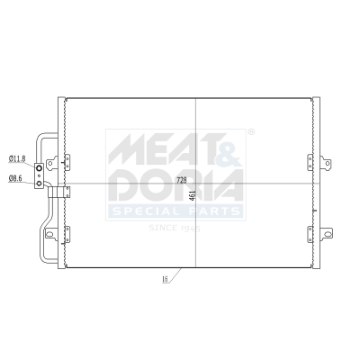 Condensor, airconditioning Meat Doria 991068