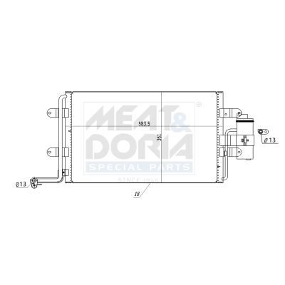 Condensor, airconditioning Meat Doria 991069