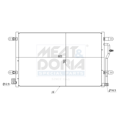 Condensor, airconditioning Meat Doria 991095