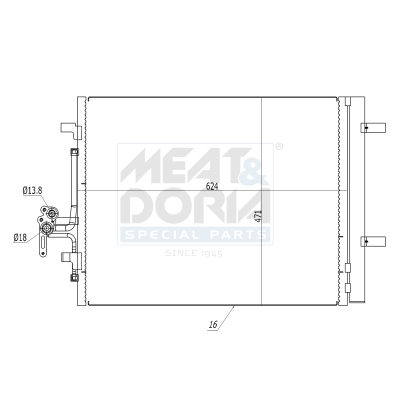 Condensor, airconditioning Meat Doria 991123