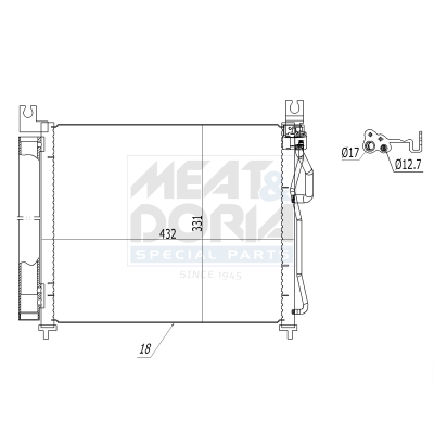 Condensor, airconditioning Meat Doria 991126