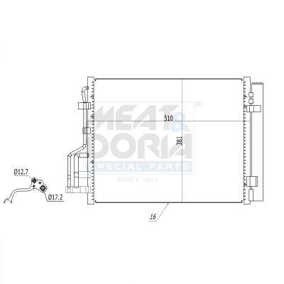 Condensor, airconditioning Meat Doria 991129