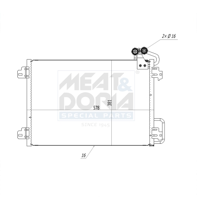 Condensor, airconditioning Meat Doria 991134