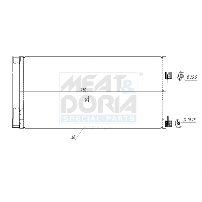 Condensor, airconditioning Meat Doria 991140