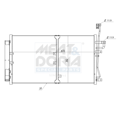 Condensor, airconditioning Meat Doria 991147