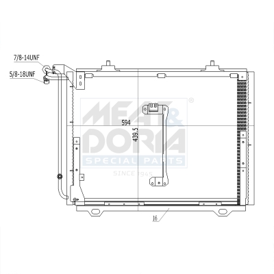 Condensor, airconditioning Meat Doria 991151