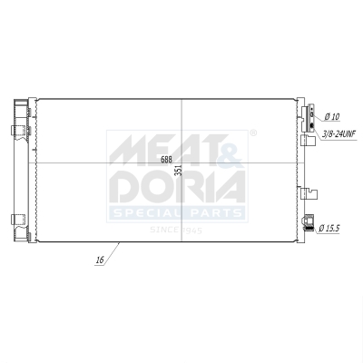 Condensor, airconditioning Meat Doria 991160