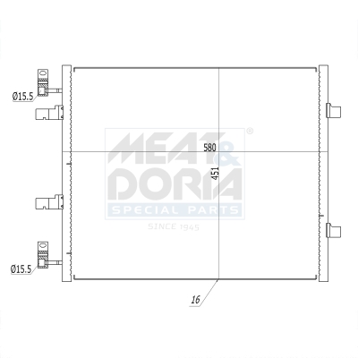 Condensor, airconditioning Meat Doria 991161