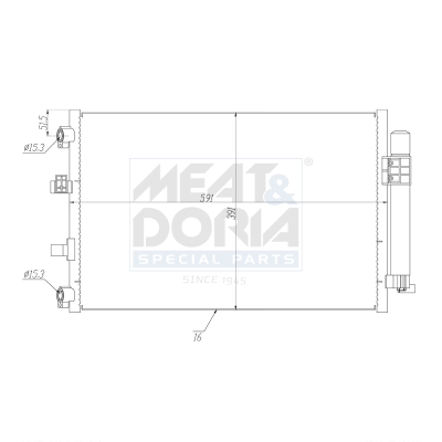Condensor, airconditioning Meat Doria 991178