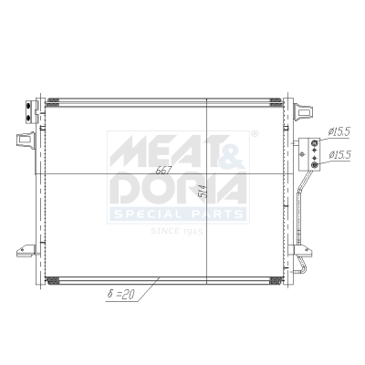 Condensor, airconditioning Meat Doria 991189
