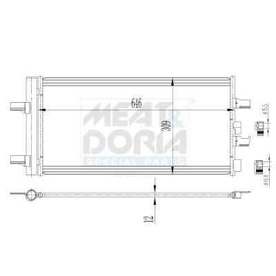 Condensor, airconditioning Meat Doria 991192