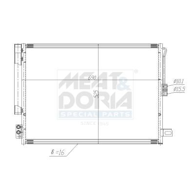 Condensor, airconditioning Meat Doria 991198