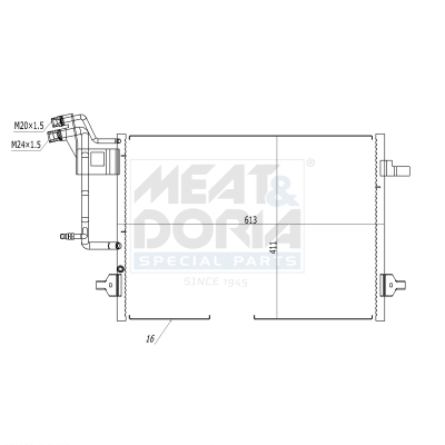 Condensor, airconditioning Meat Doria 991225