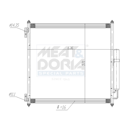 Condensor, airconditioning Meat Doria 991271